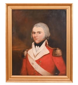 18th C Oil Painting Portrait of British General