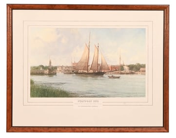 Christopher Blossom Signed Lithograph Westport