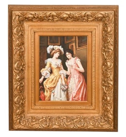 After Viger-Duvigneau Signed Oil Painting 2 Women