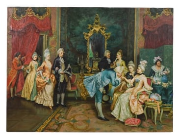 After Arturo Ricci Oil Painting The Reception