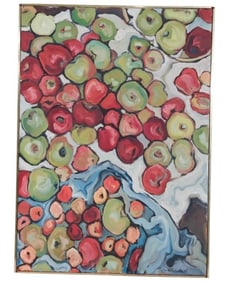 K. K. Lewis Mid Century Painting of Apples 1967