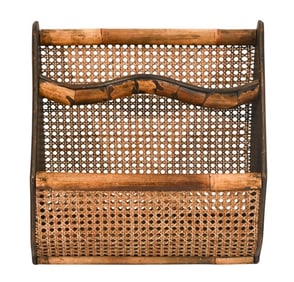 Antique Cane and Bamboo Magazine Holder