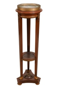 Empire Style Mahogany Marble Top Column