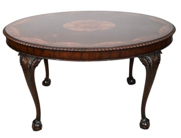 Antique Carved Mahogany Table with Carved Claws