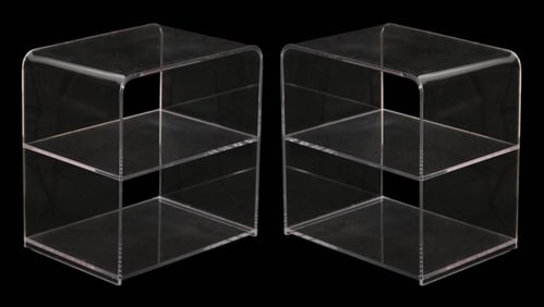 Pair Lucite Shelves