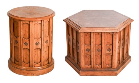 Pair Drexel Esperanto Collection Carved Tables