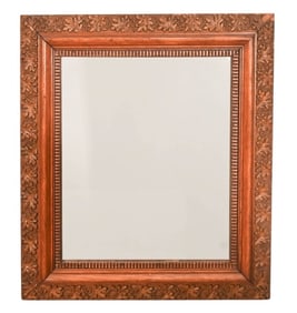 Antique Hand Carved Rectangular Mirror