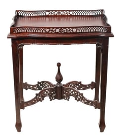 Chinese Chippendale Style Hand Carved Side Table