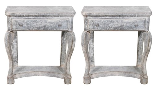 Louis Philippe Galvanized Steel Console Table