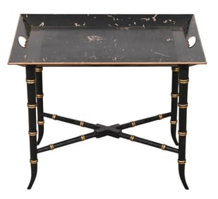 Regency Style Tole Painted Top Tray Table