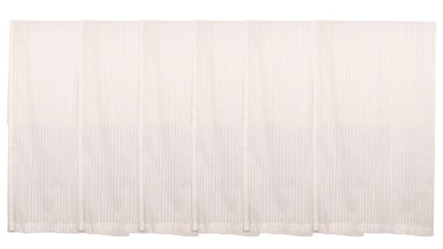 6 White Synthetic Raw Silk Curtain Panels for Rods