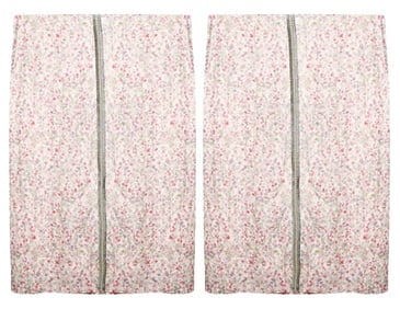 4 Linen Window Panels with Water Color Print