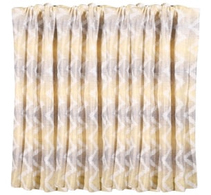 Custom Made Raw Silk Drapes Geometric Pattern