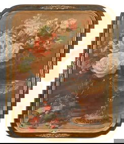 Antique Framed Lithograph Still Life of Roses