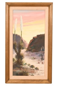 C. E. Morton Signed Painting Desert Yucca Plant