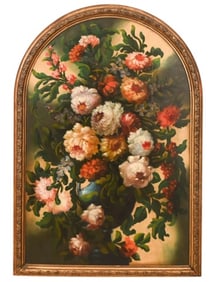 Dutch School Oil Painting Board Floral Still Life