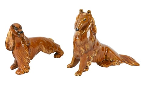 Vintage Royal Haeger Dog Figurines Collie Spaniel