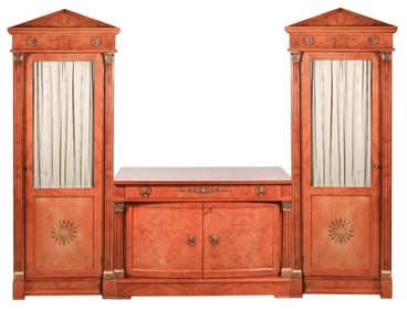 Empire Style Console with Two Matching Cabinets