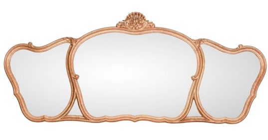 Rococo Style Hand Carved and Gilt 3 Panel Mirror