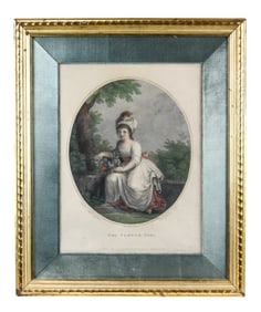 18th C Engraving Boydell & Spilsbury Flower Girl