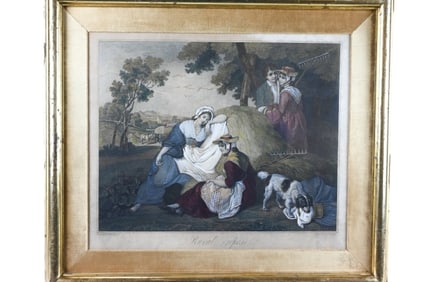 18th C Wheatly & Geremia Engraving Rural Repose