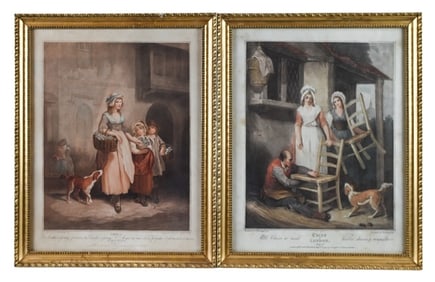 2 18th C F. Wheatley Engravings Cries of London