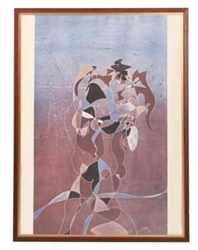 Hans Erni Framed Print Creation Dated 1967