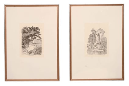 2 John Sell Cotman Etchings of England Framed