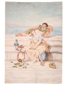 After Alfred Elmore "A Greek Ode" Oil on Canvas