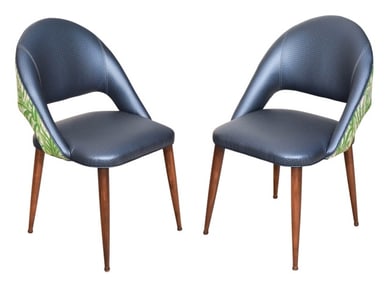 6 Modernist Club Style Upholstered Dining Chairs