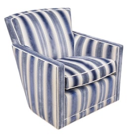 A. Rudin Upholstered Modernist Swivel Club Chair