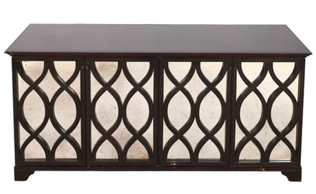 Modernist Mirrored 4 Door Accent Console