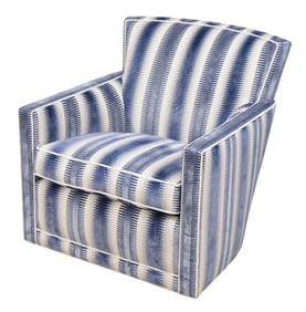 A. Rudin Upholstered Modernist Swivel Club Chair