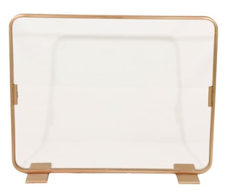 Modernist Glass & Brass Fireplace Panel Screen