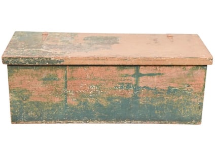 Antique Board Blanket Painted Chest or Trunk