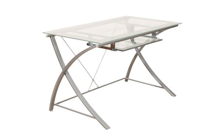 Contemporary Steel and Glass Top Style Desk