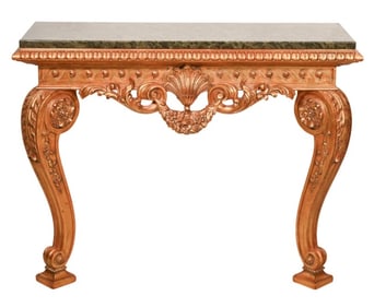 Italian Regency Carved Gilt Marble Top Table