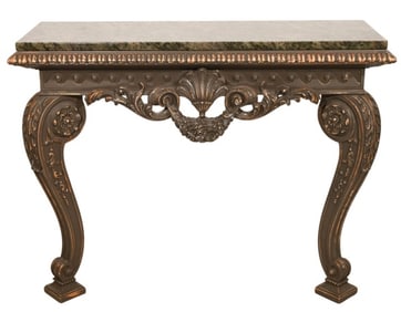 Italian Regency Carved Painted Marble Top  Table
