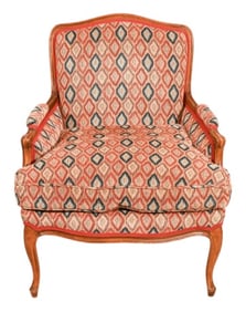 Antique Carved Upholstered Lounge Chair