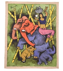 M. F. Husain Acrylic on Canvas