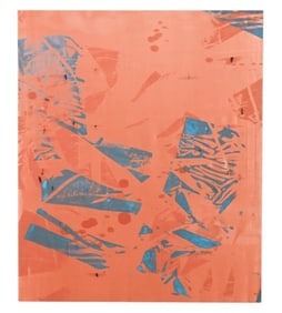 Bas Van den Hurk Signed Abstract Painting on Silk