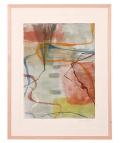 Susan Sharp Signed Gouache Painting Abstraction