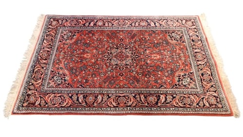 Persian Hand Knotted Heriz Red Wool Area Rug