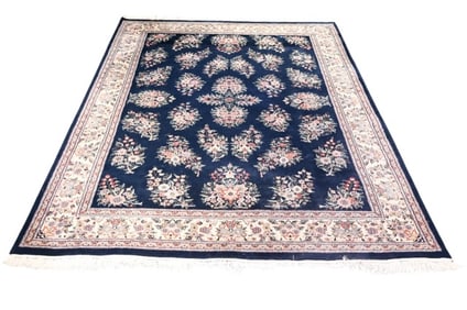 Oriental Hand Knotted Wool Sapphire Carpet