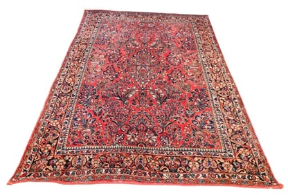 Antique Persian Sarouk Wool Hand Knotted Rug