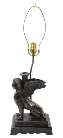 Bronze Sphinx Mounted Statue Table Lamp (1 of 9)