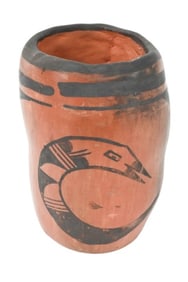 Small Acoma Indian Terra Cotta Pottery Painted Pot