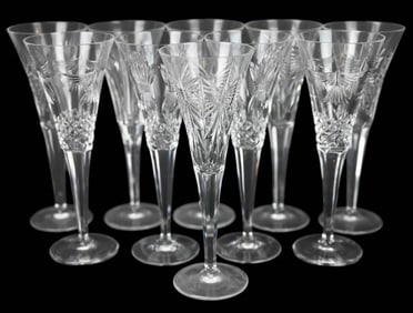 10 Waterford Crystal Millennium Champagne Flutes