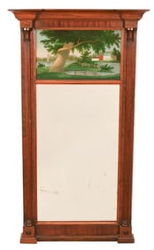 Antique Sheraton Carved Hand Painted Mirror