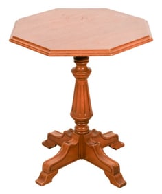 Vintage Hand Carved Pedestal Cocktail Table